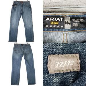 Ariat Rebar M4 Relaxed Boot Jeans Men’s Size 32x32 Blue Denim Durastretch
